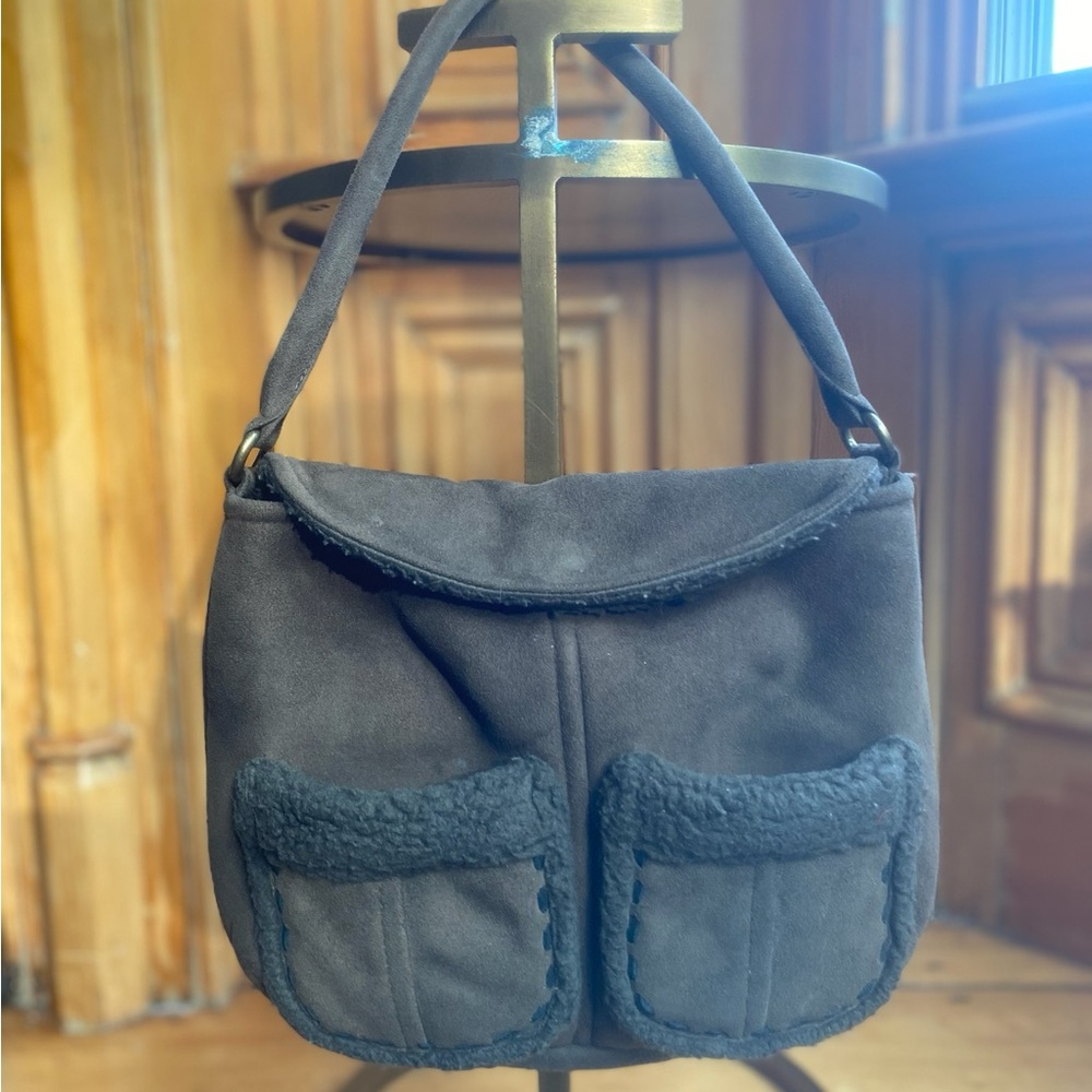 Elegant Brown Suede Shoulder Bag